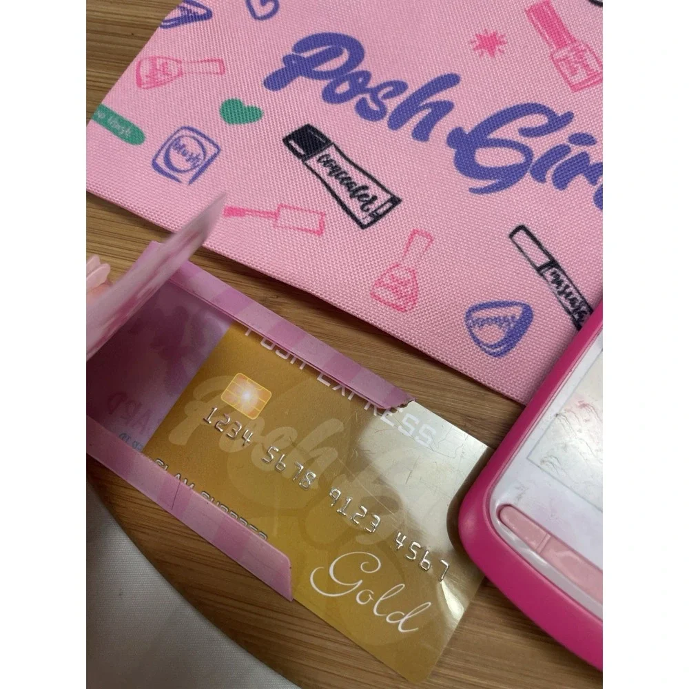 POSH GIRL Makeup Pouch‎ Bag Phone Key Card & More Play Set Kids Pink Like Mommy